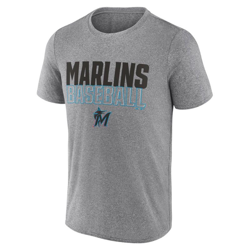 MLB Miami Marlins Men's Gray Athletic T-Shirt, 2 of 4
