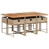 vidaXL 7 Piece Patio Dining Set with Cushions - Poly Rattan Beige/Brown - Acacia Wood Table - Garden/Backyard/Outdoor/Patio Furniture - 4 of 4