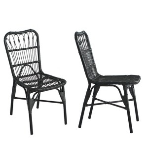 Ridstar 2 Piece Outdoor Patio Dining Chairs For Garden & Backyard-Black - 1 of 4