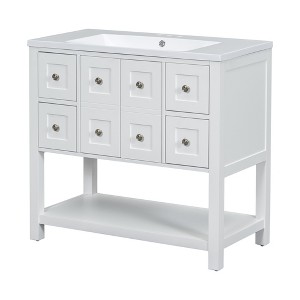 Dexmalle 36'' Bathroom Vanity with Undermount Sink,Free Standing Vanity Set with 4 Drawers& Soft Closing Doors - 1 of 4