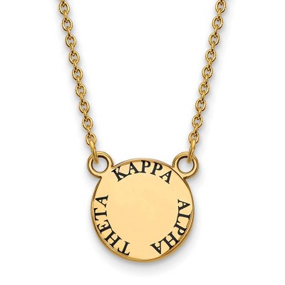 Black Bow Jewelry 14k Yellow Gold Plated Sterling Silver Kappa Alpha Theta Greek Life Necklace 18 Inch