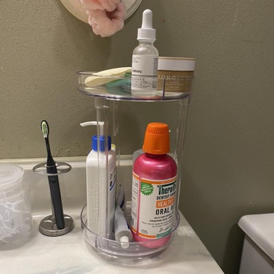 Extra Large Bathroom Plastic Tiered Cosmetic Organizer Clear - Brightroom™  : Target