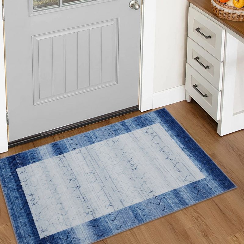 Modern Bordered Rug Washable Area Rugs for Living Room Bedroom, 3 of 9