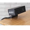 Stand Up Desk Store DeskPower Desktop Charging Station with 2 Port USB and AC Outlets and 10 Foot Extension Cord (Black) - 2 of 4