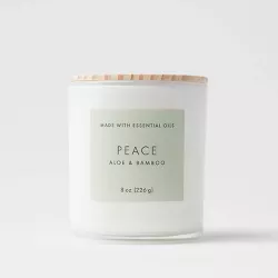 8oz Wood Lidded Glass Wellness Peace Candle - Project 62™