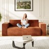 Mjkone Velvet Fabric Loveseat Sofa with Legless Design&Widened Armrest,Upholstered 2-Seater Couch for Living Room - 2 of 4