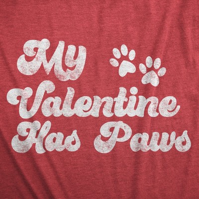 Мужская футболка Crazy Dog T-Shirts, Inc. My Valentine Has Paws T Shirt Funny Dog Tee Valentines Day T Shirt - Crazy Dog T Shirt for Valentines Gift Red — фото 2