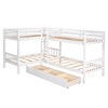 TiramisuBest Twin L-Shaped Bunk bed with Drawers-Gray - 4 of 4