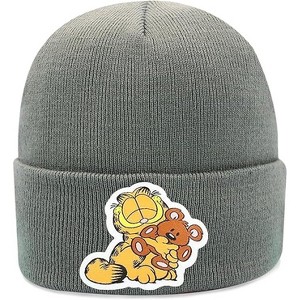 Beanie for Kids and Adults Winter Hat – Beanie with Garfield Patch Licensed (One Size) - 1 of 4