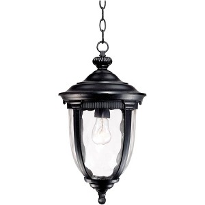 John Timberland Bellagio Vintage Outdoor Hanging Light Texturized Black 18" Clear Hammered Glass for Post Exterior Barn Deck House Porch Yard Patio - 1 of 4