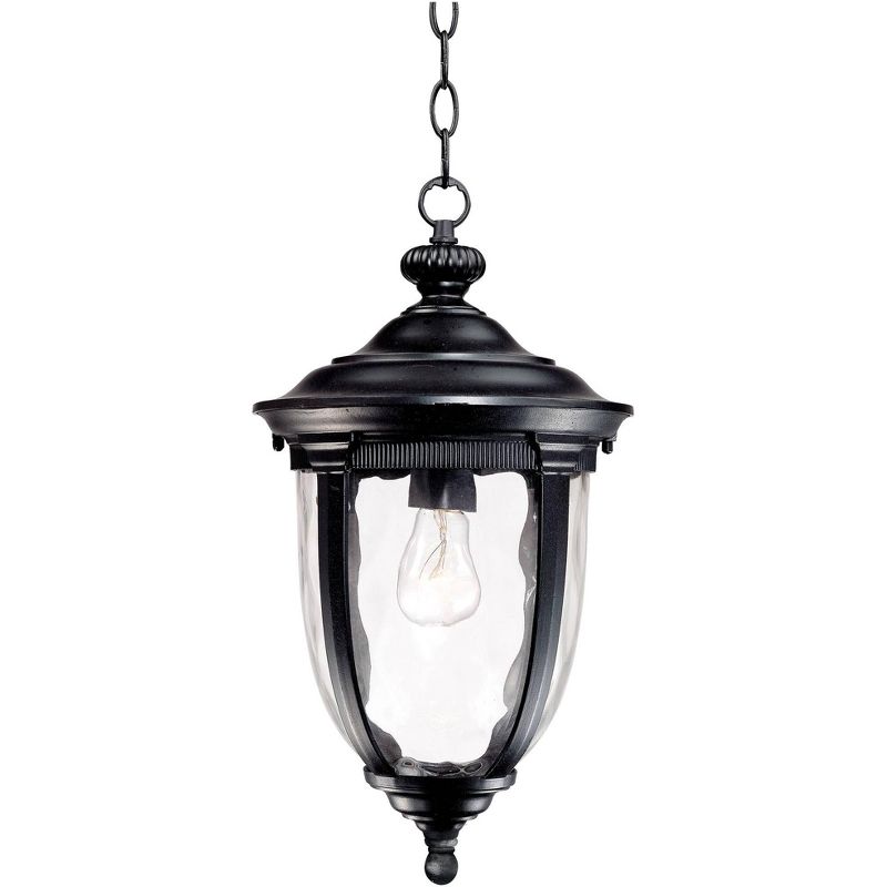 John Timberland Bellagio Vintage Outdoor Hanging Light Texturized Black 18" Clear Hammered Glass for Post Exterior Barn Deck House Porch Yard Patio, 1 of 10