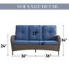 Gymojoy Outdoor 3-Seat Sofa PE Wicker Sofa Patio Sofa Couch - 3 of 4