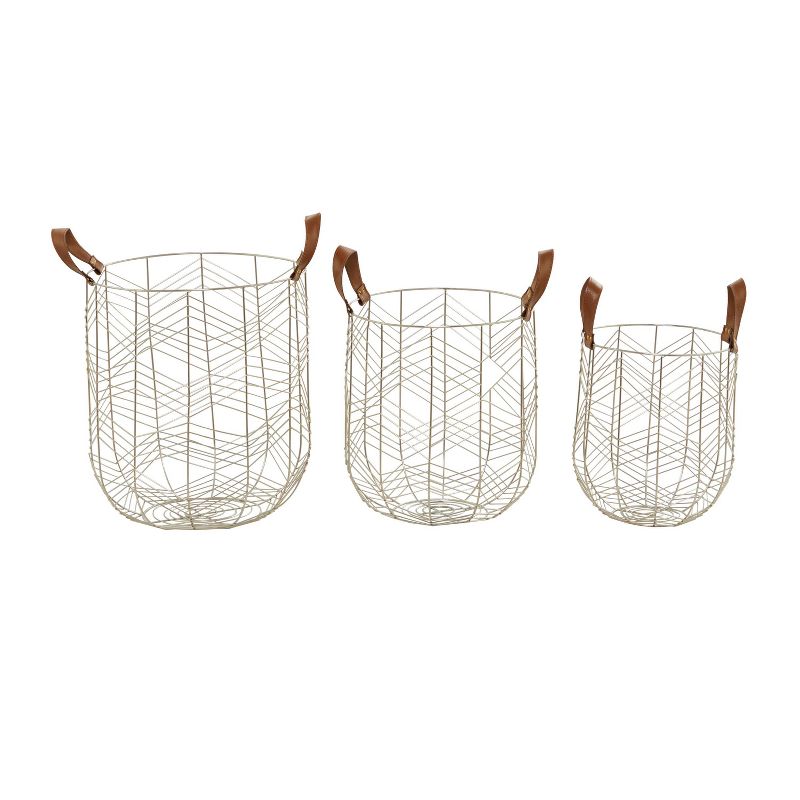 Set of 3 Metal Storage Baskets - Olivia &#38; May, 1 of 6