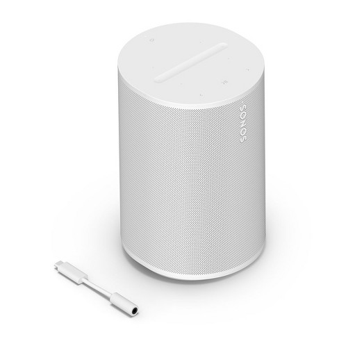 Sonos Era 100 Voice-Controlled Wireless Bluetooth Smart Speaker with  Line-In 3.5mm to USB-C Adapter (White)