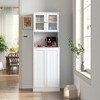 NicBex Storage Cabinet 63" W Freestanding Large Kitchen Wooden Cupboard with 4 Door, 4 Drawers and Microwave Shelf - 2 of 4