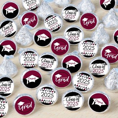Big Dot of Happiness Maroon Grad - Best is Yet to Come - 2025 Burgundy Graduation Party Small Round Candy Stickers - Party Favor Labels - 324 Count