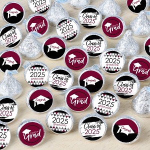 Big Dot of Happiness Maroon Grad - Best is Yet to Come - 2025 Burgundy Graduation Party Small Round Candy Stickers - Party Favor Labels - 324 Count - 1 of 4
