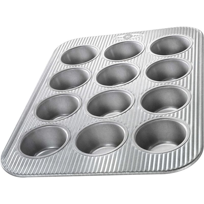 USA Pan (1200MF) Bakeware Cupcake and Muffin Pan, 12 Well, Nonstick & Quick Release Coating, Aluminized Steel, 1 of 8