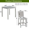 5-Piece Counter Height Dining Set: Square Wood Table, 4 Upholstered Chairs with Crystal Decor, Ideal for Kitchen - 3 of 4