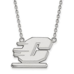 Black Bow Jewelry 14k White Gold Central Michigan Chippewas NCAA Necklace 18 Inch - 1 of 4