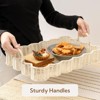 BRINJOY Scalloped Edge Rectangular Tray - 15.75"x11.5"x2.25" White Woven Tray with Handles for Coffee Table Decor - 2 of 4