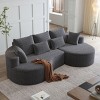 KWPZQEB 105'' Curved Sectional Sofa, 4-Seater Modular Sectional Sofa with 7 Pillows & Deep Seat, Comfy Chenille Couches for Living Room - 2 of 4