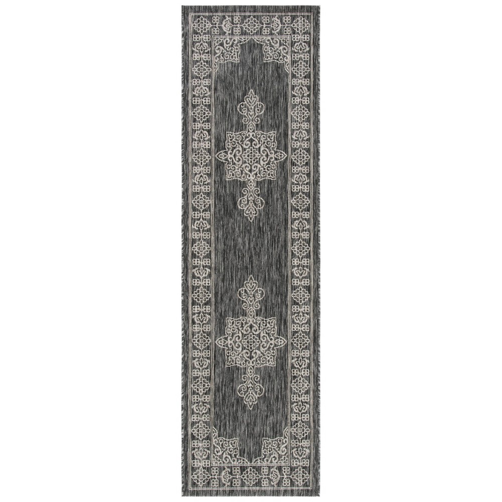 2'3inX8' Cleora Outdoor Rug Black/Ivory - Safavieh