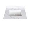 KTMBDW 43/37/31'' Rectangular Bathroom Sink with Marble Vanity Top, Predrilled Centerset and 4-Inch Backsplash, Stain-Resistant, Easy-To-Clean- White - 4 of 4