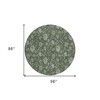 Olive Green And Artichoke Green Floral Washable Indoor Outdoor Area Rug - 3 of 4