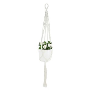 Unique Bargains Macrame Plant Hanger Woven Cotton Indoor Outdoor Decorative - 1 of 4