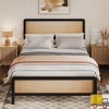 Jojoka Rattan Bed Frame with Headboard, Rounded Corners, Strong Metal Slats, 7 Support Legs, 12" Storage Space, No Box Spring Needed - 3 of 4