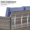 POCASSY 74.4" Outdoor Wicker Couch with Metal Armrest, 3-Seater Couch with Square Armrest Gray Wicker Patio Furniture Sofa for Porch Balcony - 3 of 4