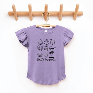 The Juniper Shop Hello Summer Chart Toddler Flutter Sleeve Tee - 1 of 2