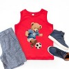 The Juniper Shop Watercolor Soccer Bear Youth Tank Top - 3 of 4