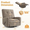 GustoWave Recliner Chair,360° Swivel Rocking Glider Chair for Adults with Adjustable Backrest & Footrest,Cozy Corduroy Upholstered Armchair, Pink - 4 of 4