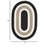 Colonial Mills Flowers Bay - Black 2 Ft x5 Ft Runner (Oval) Rug Indoor/Outdoor 100% Polypropylene - 3 of 4