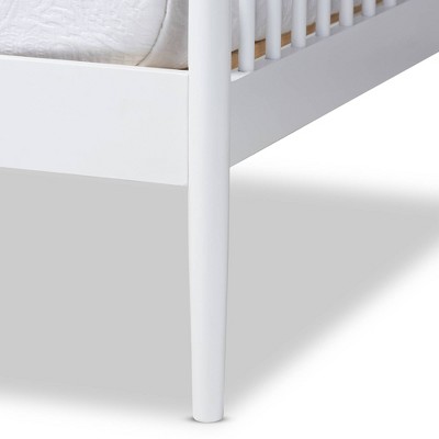 White Twin Wood Spindle Daybed with Upholstered Frame