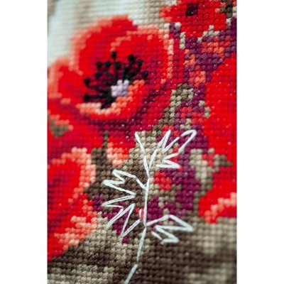 Vervaco Counted Cross Stitch Kit 13.2"X13.6"-Girl in Poppy Field on Aida (14 Count)