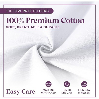 White 100% Cotton Breathable Body Pillow Protector Set