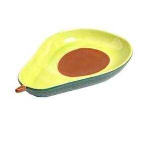 Lexi Home 12 Inch Ceramic Avocado Shape Serving Tray - 1 of 4