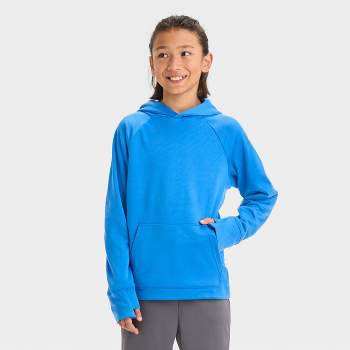 Boys' Fleece Hooded Sweatshirt - All In Motion™ Teal Blue L : Target
