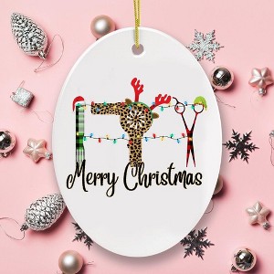 Hairdresser Plaid Merry Christmas Ornament| OrnamentallyYou - 1 of 4
