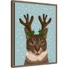 Amanti Art Calico Cat and Antlers by Fab Funky Canvas Wall Art Print Framed 16-in. W x 20-in. H. - 2 of 4