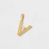 14K Gold Dipped Cubic Zirconia Ribbed Letter Charm - A New Day™ Gold - 2 of 2