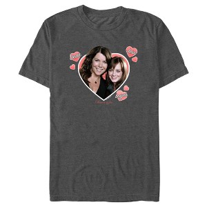 Men's Gilmore Girls Rory and Lorelai Photo Heart T-Shirt - 1 of 4