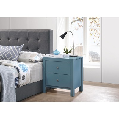 NicBex Two-Drawer Nightstand Bedside Table with Solid Legs End Table with Metal Handles for Living Room, Bedroom