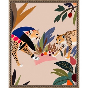 Amanti Art Cheetah Jungle Picnic by Uma Gokhale Framed Canvas Wall Art - 1 of 4