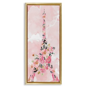 Stupell Industries Floral Pattern Eiffel Tower, 15" x 31" - 1 of 4