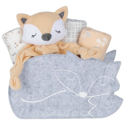 Image of My Tiny Moments Welcome Baby Swaddle Blanket - Fox Shaped - 5pc