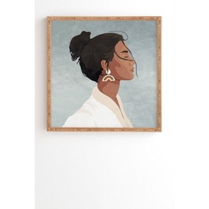 30" x 30" Arielsinhaha Breathe in Bamboo Framed Wall Art Gray - Deny Designs - 1 of 4